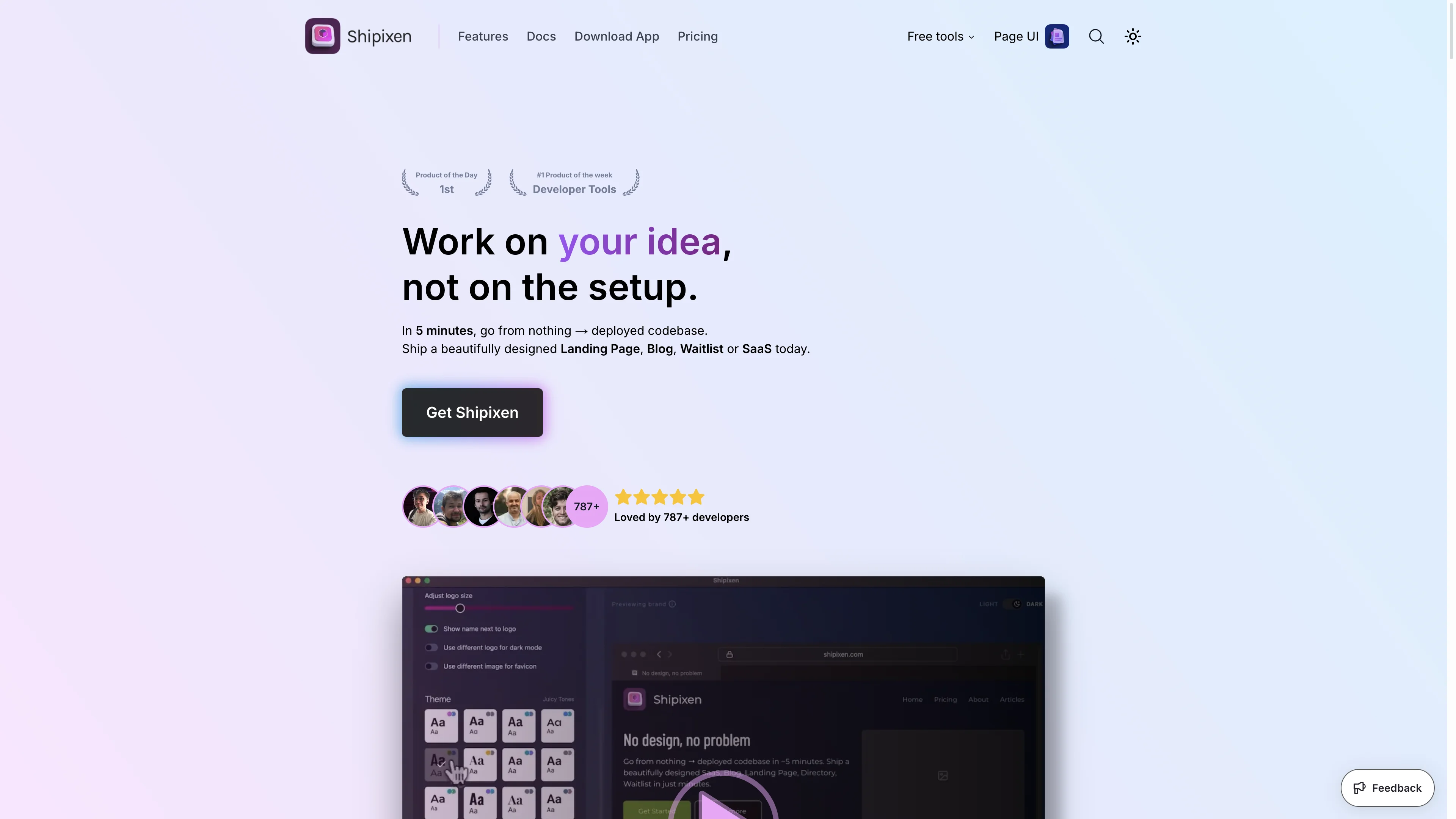 Shipixen homepage and visual desktop app boilerplate generator