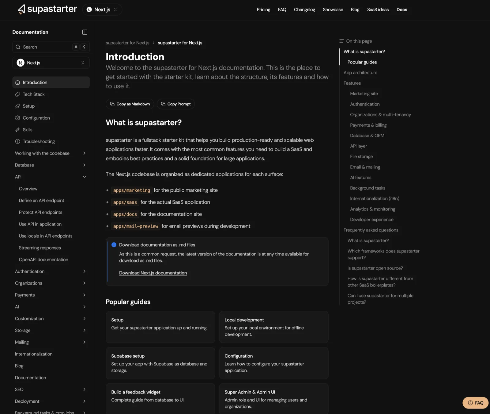supastarter documentation overview